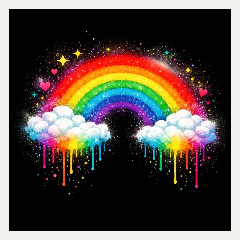 Regenbogenwolke Graffiti-Drop