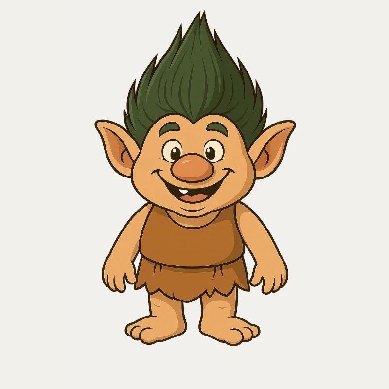 Cheerful Forest Troll Cartoon