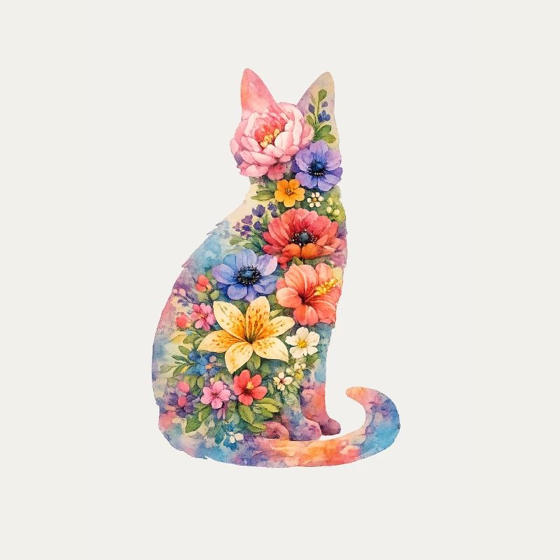 Fleurs de chat colorées