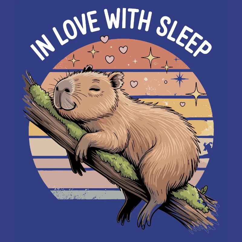Conception de sommeil Capybara mignon