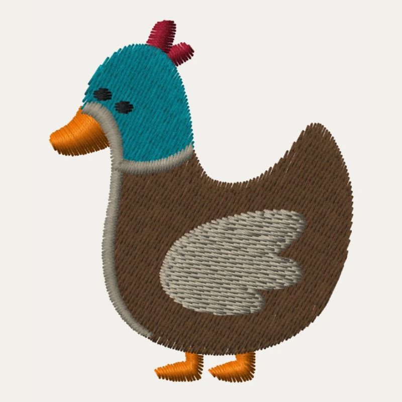 Ente bestickt