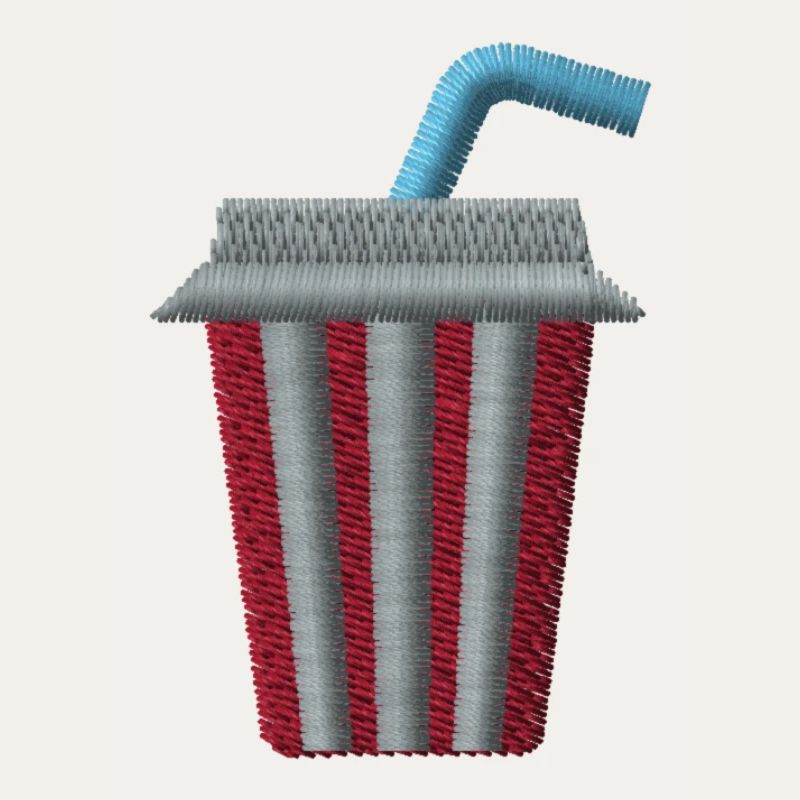 Embroidered lemonade cup