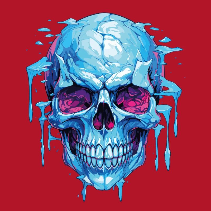Neon Eis Schädelkunst