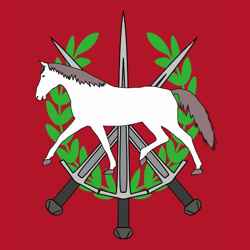 Lorbeerkranz Ritter Schwerter Held Pferd Held