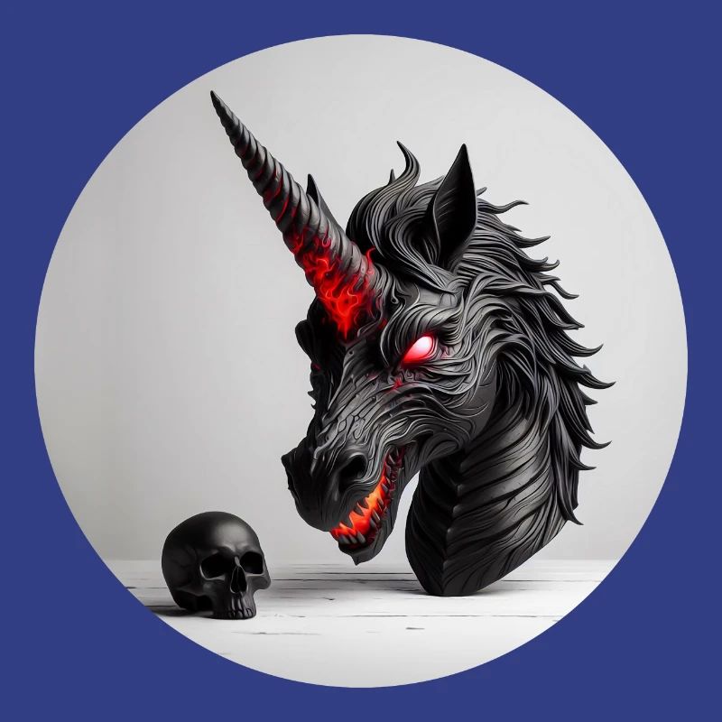 Dämonisches Einhornkopf-Design