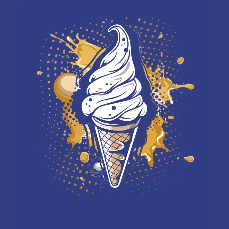 Cornet de crème glacée Éclaboussures de couleur