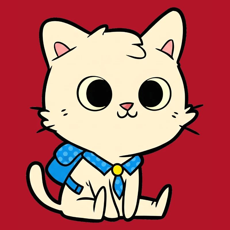 Conception de dessin animé de chat d’école mignon