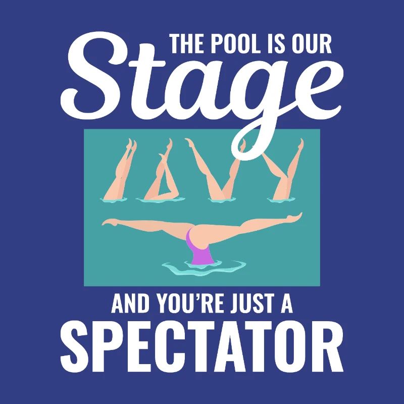 Poolside Spectator Illustration Synchronized Swim
