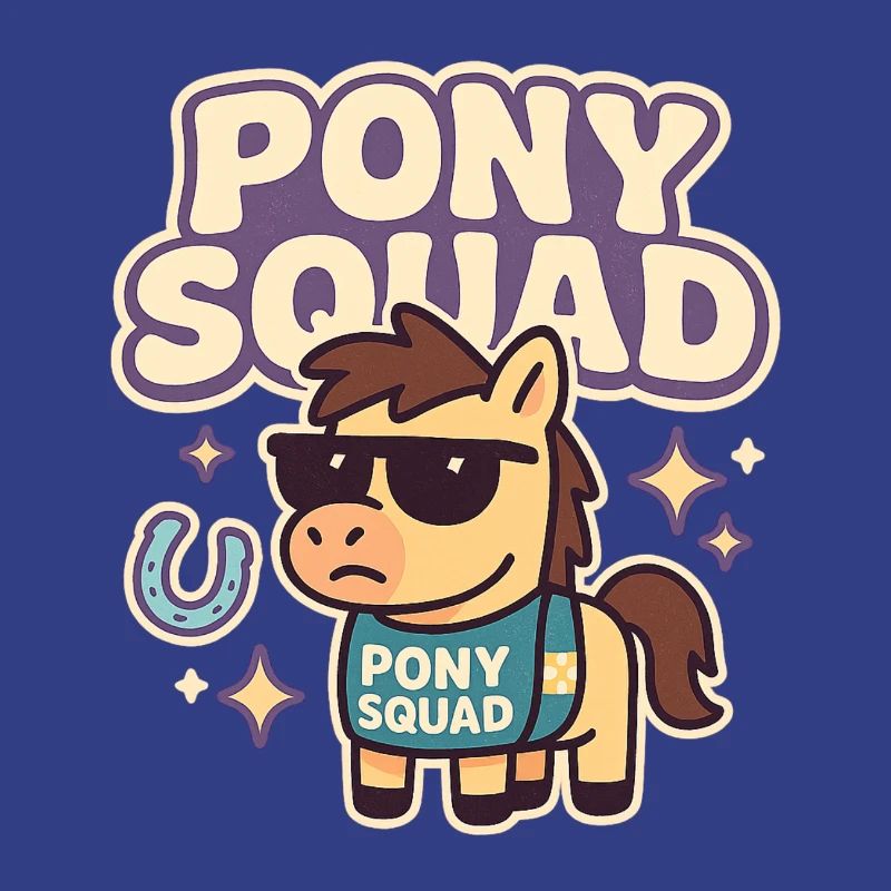 Conception de dessin animé Pony Squad
