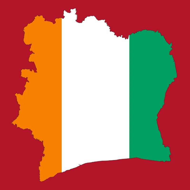 Stylized tricolor ivory coast map