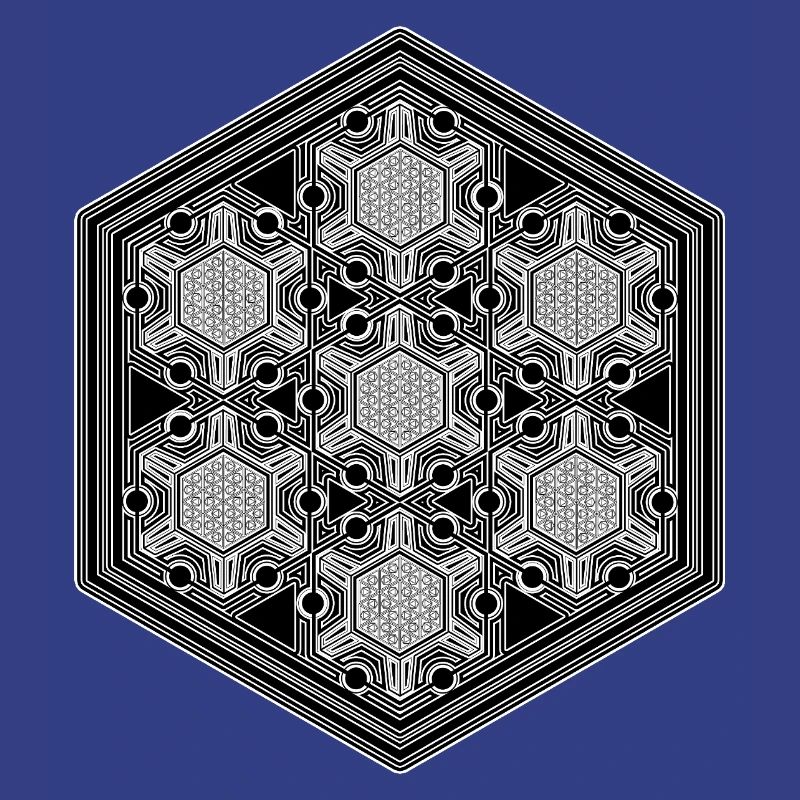 Psytrance Goa Techno Rave Geometry Hexagon Pattern