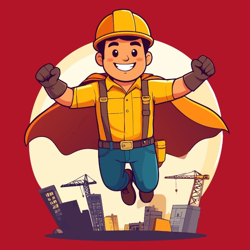 Construction Hero Superhero Construction Worker Construction Site Hero