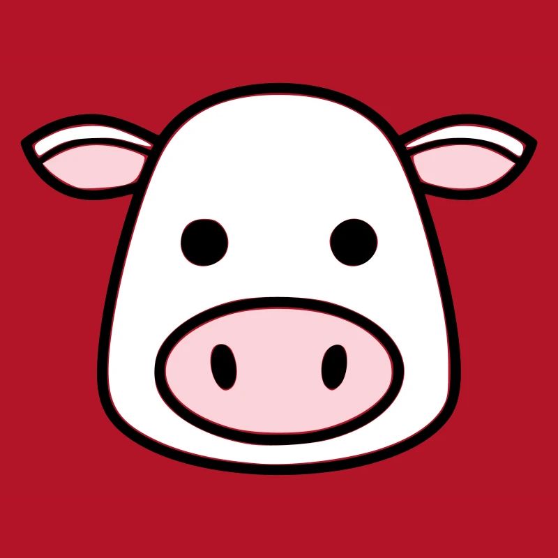 Cute Cow Head Face Comic Vector