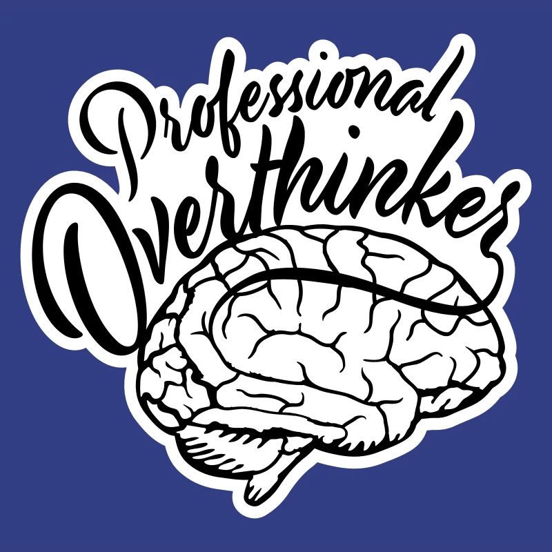 Professional Overthinker Funny Brooding Anxiety Logo