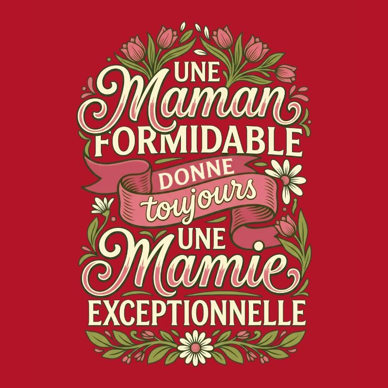 Maman Formidable Mamie Exceptionnelle Fleurs