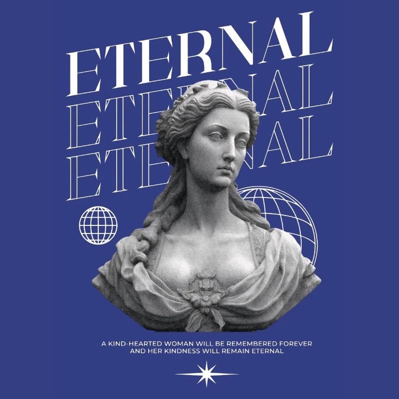 Bonté éternelle : Statue, collage globe