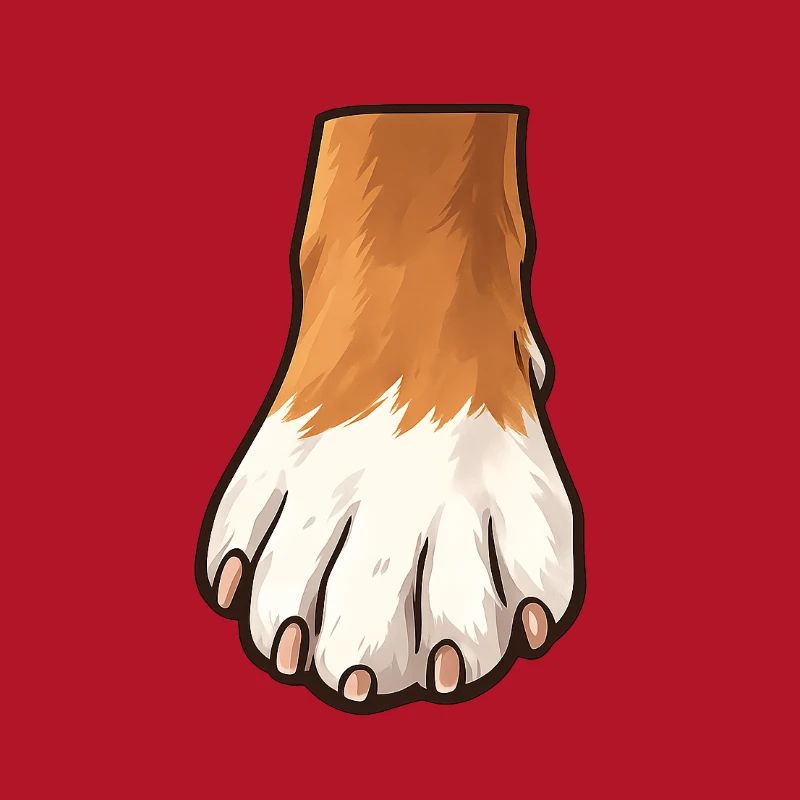 Conception de pattes de chien brunes blanches