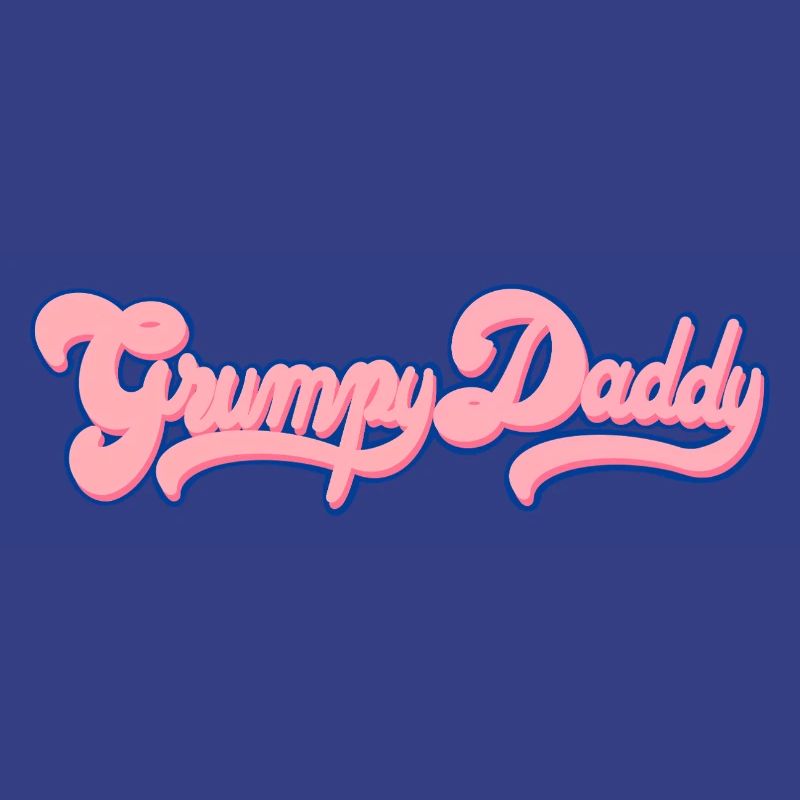 Grumpy Daddy Retro Script - Color "Bubble Gum"