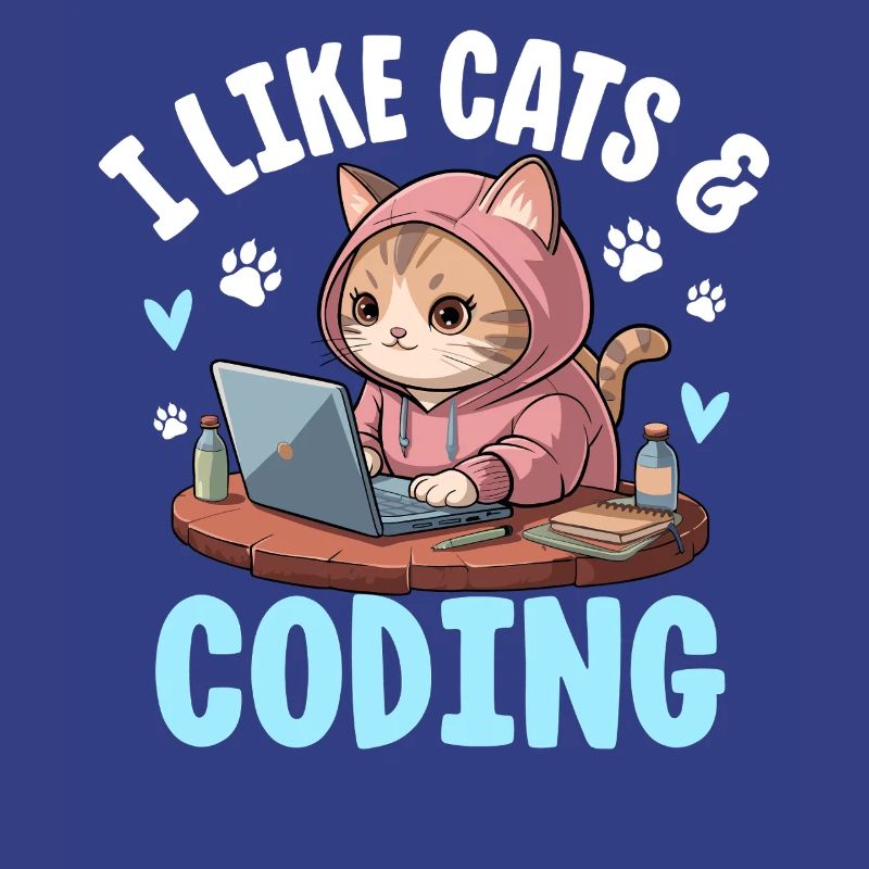 I Like Cats and Coding Nerd Design