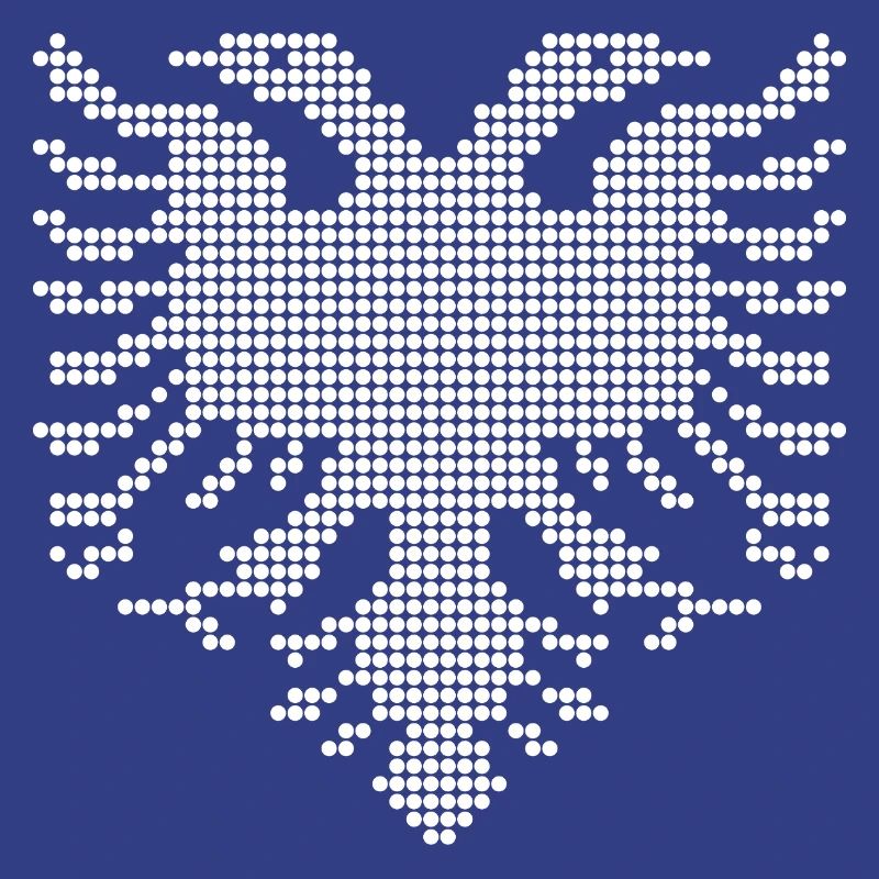 Albanian Double Headed Eagle Dotwork Emblem