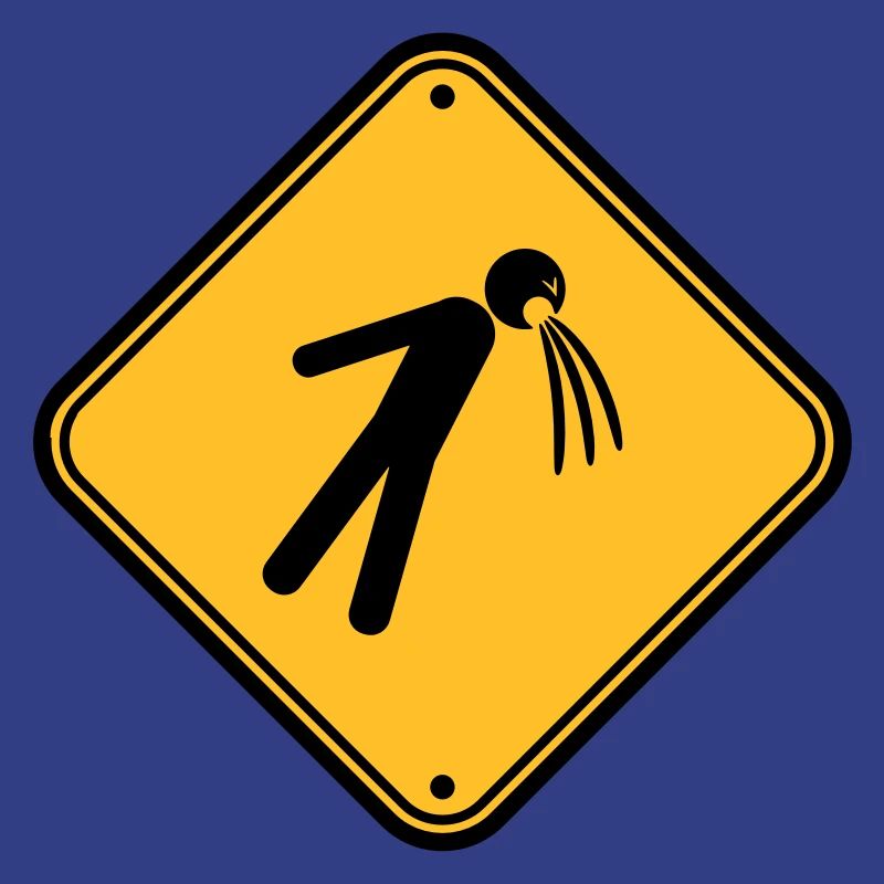 shield caution note vomit vomit