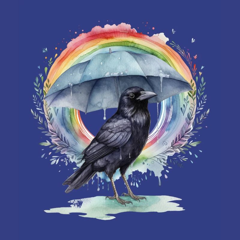 Rainbow Crow Crows Raven Raven Umbrella