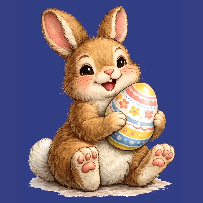 Bunny with Easter Egg Illustration