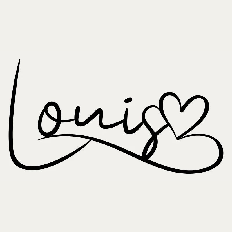 Louis Surname First Name Heart Decor