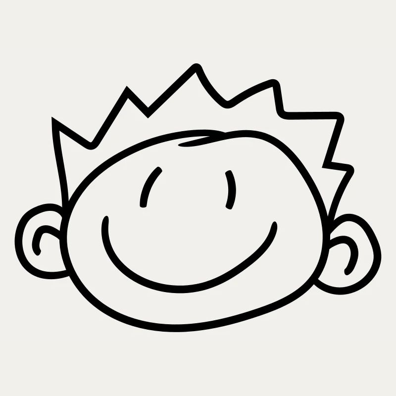 head face child painted scribble comic cartoon jun