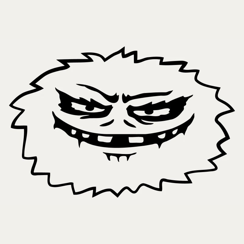 Comic hairy evil monster