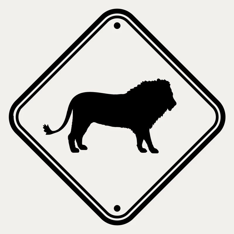 Shield Caution Lion