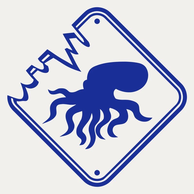 Octopus Danger Sign Caution Warning