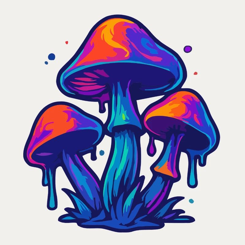 Neon mushroom group