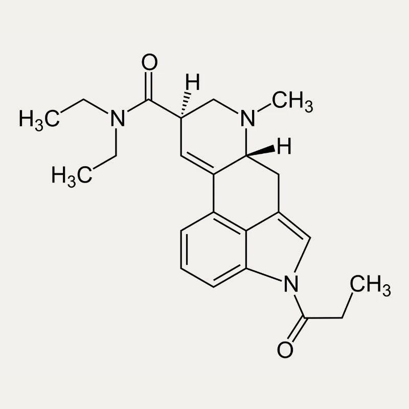 1P LSD Structural Formula - black
