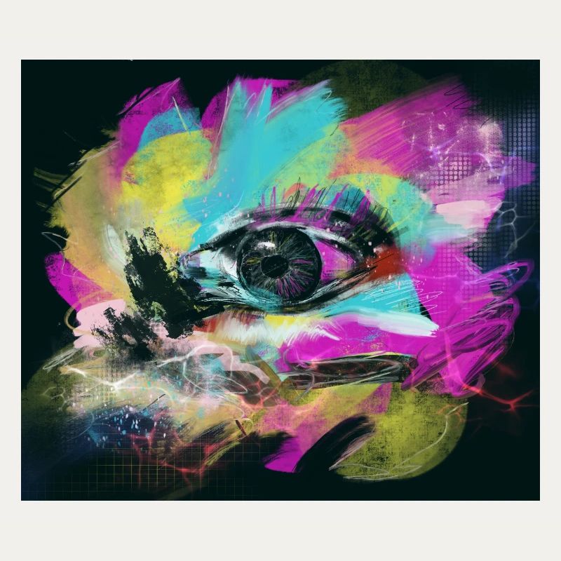 Explosion de couleur optimisme abstrait œil coloré