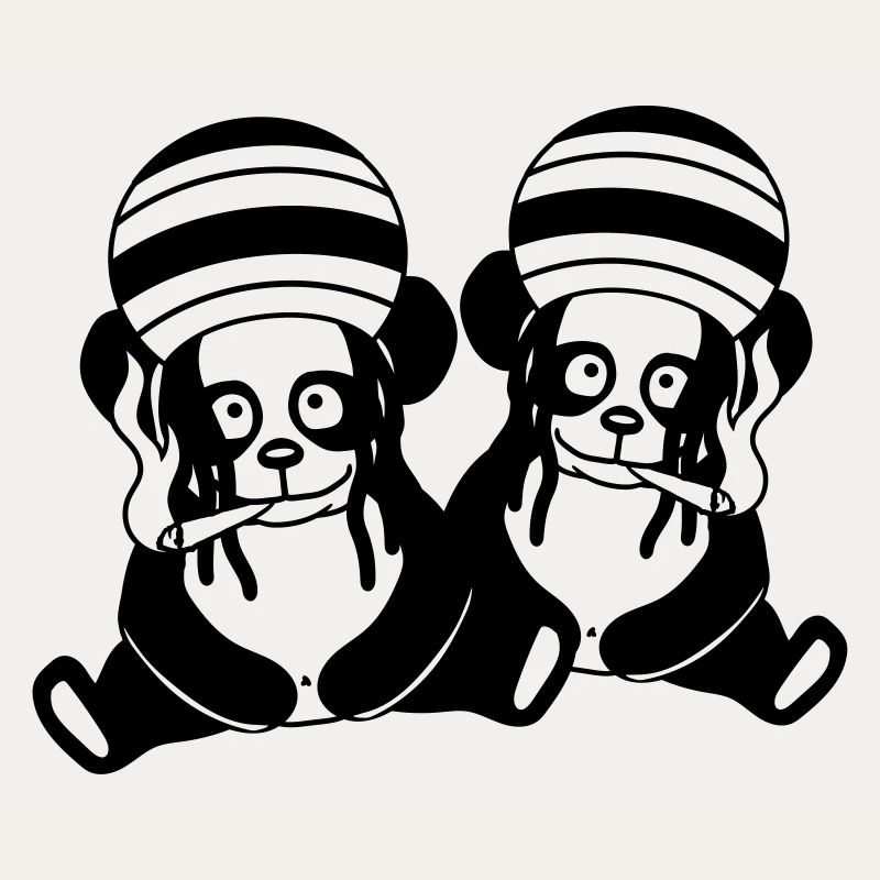 cool 2 amis panda équipe couple baer raggae joint