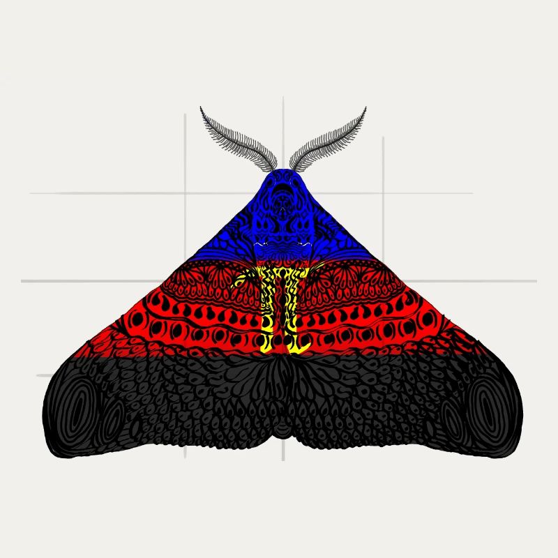 Polyamorous Pride Moth Motif A