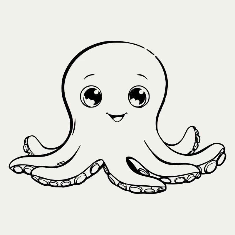 Cute okotpus as vector illustration