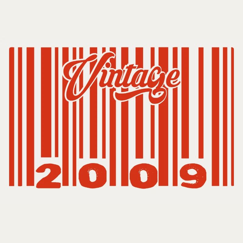 Vintage 2009 Born In 2009 16 Year Old Bar Code Anniversai