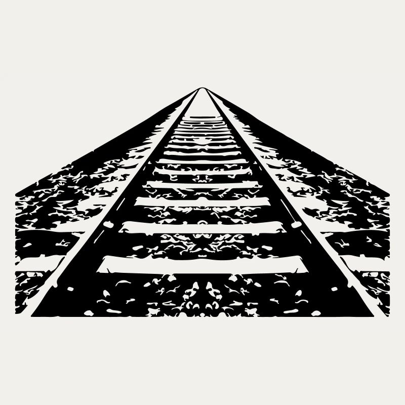 Train rails into the horizon
