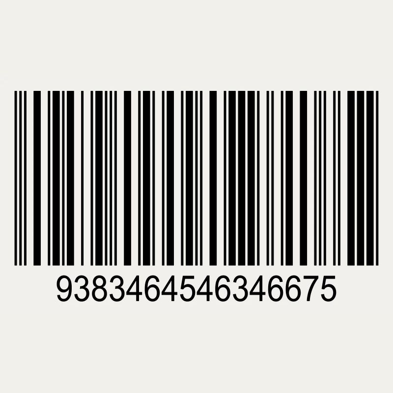 Barcode / Strichcode in Schwarz mit Zahlen