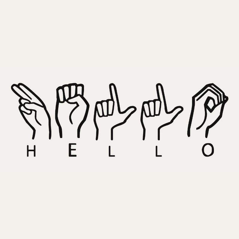 Hello black sign language
