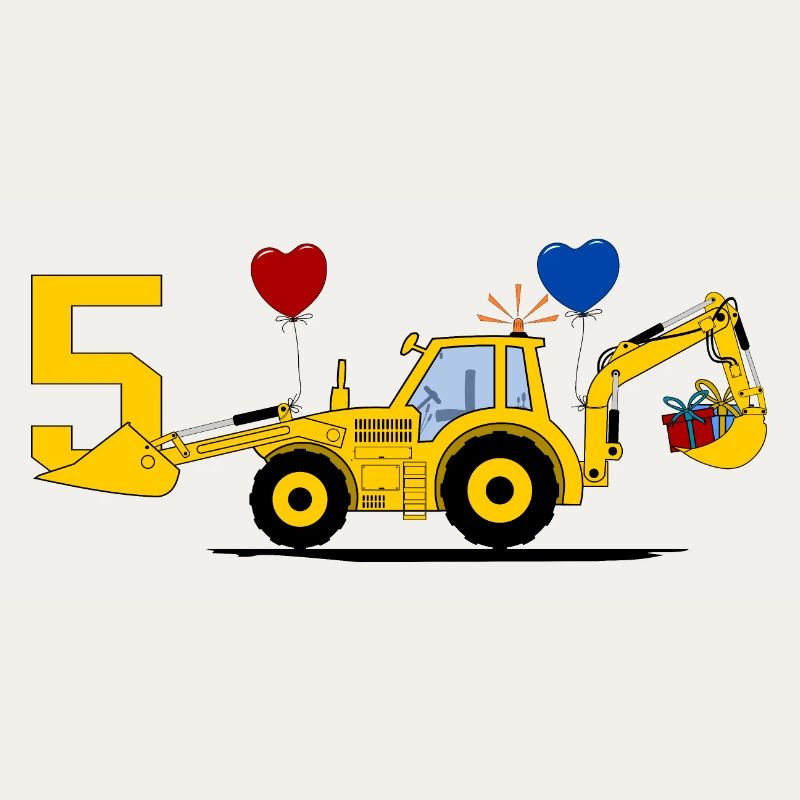 5. Geburtstag Bagger Traktor