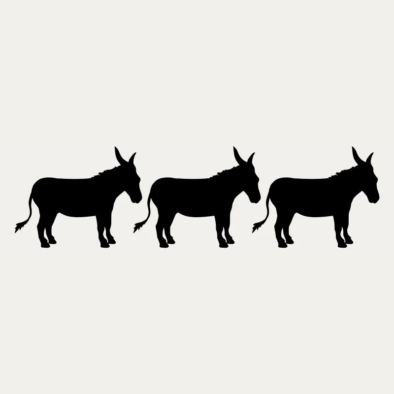 3 amis équipage partie rangée âne cheval poney petit p