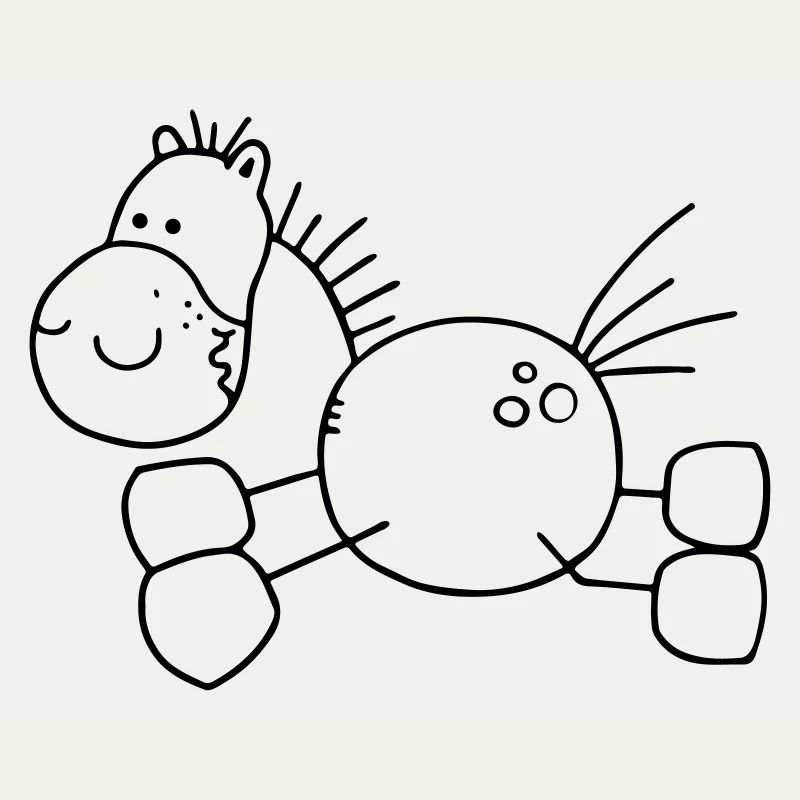 Dickes Cartoon Pferd - Pony - Pferde