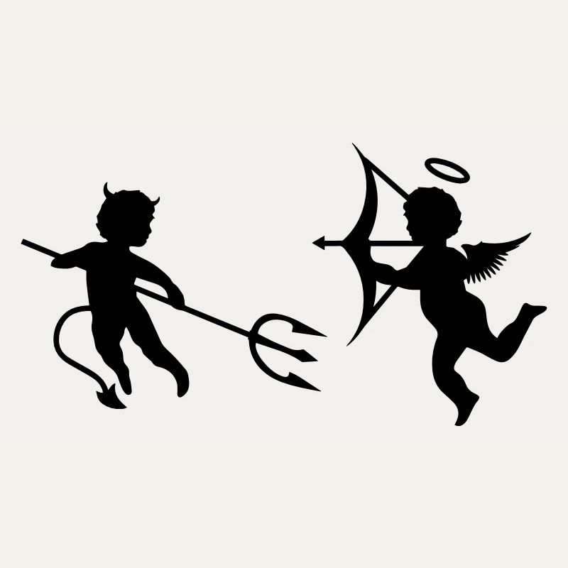 Ein kleiner Teufel und ein Engel