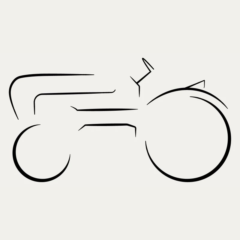 Deutscher Traktor Oldtimer Strichzeichnung 