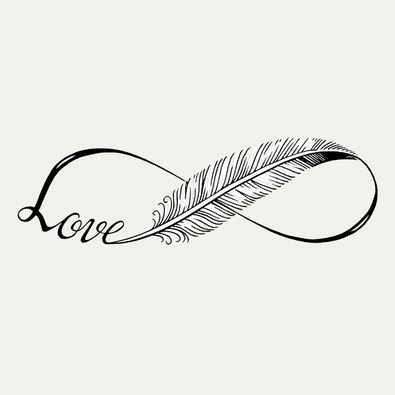 Cute Lines Infinity Love feather