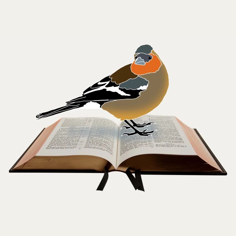 Buchfink auf Buch