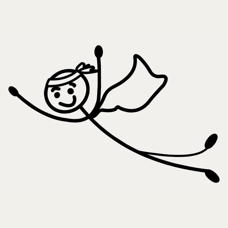 Super jung oder Mann fliegt schnell mit Umhang